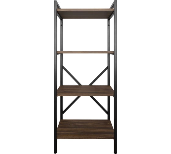 Стеллаж Металл-Завод GUTTA 111х46х34 см с четырьмя полками, коричневый, черный GS11146344B2