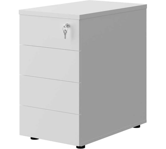 Тумба приставная с замком Push-to-Open Альянс мебель 430х700х750 ТП-700-ПТО Белый