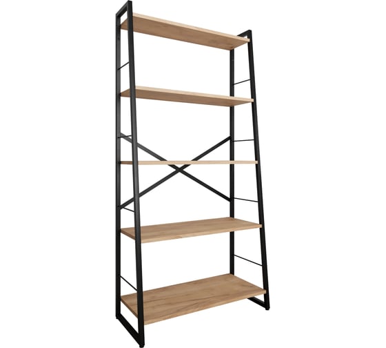 Стеллаж Металл-Завод GUTTA 151х73х32 см Л-образный с пятью полками, эвок, черный (art. ) GSL15173325E2