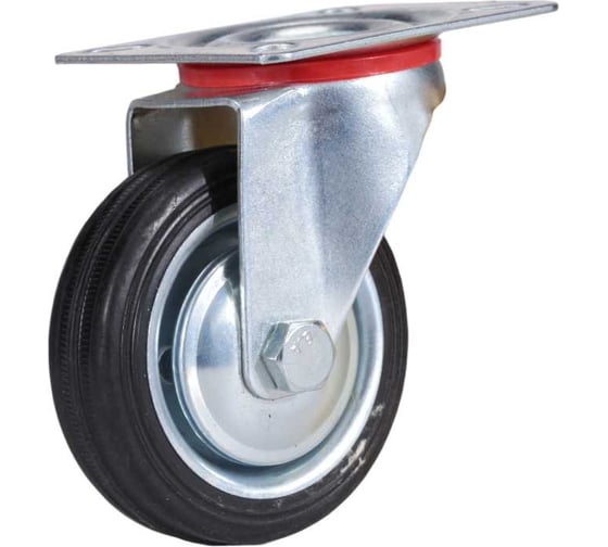 Колесо поворотное Brante на площадке 75 мм черная резина 107314