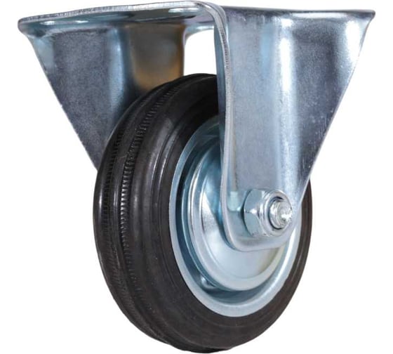 Колесо неповоротное на площадке Brante 75 мм черная резина 107315