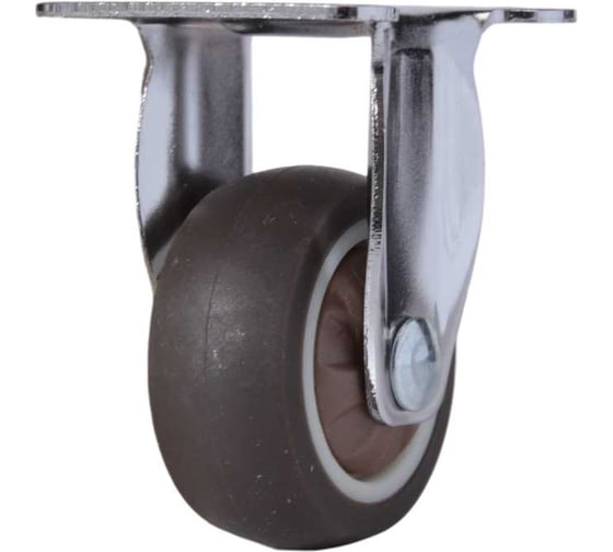 Колесо неповоротное Brante 40 мм, с подшипником TPR серая резина комплект 2 колеса 659124