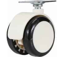 Колесо поворотное Brante D 50 мм на площадке обрезиненное белое/черное комплект 2 колеса 659121