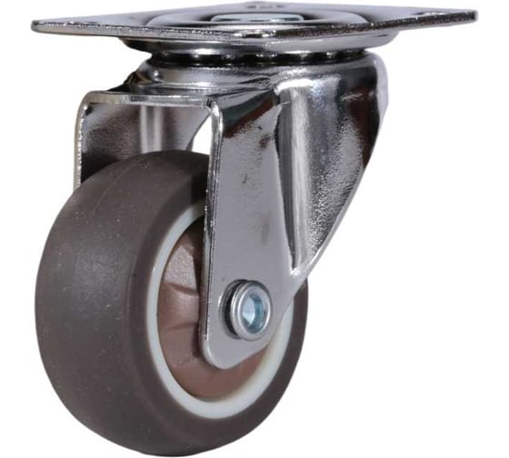 Колесо поворотное Brante 40 мм с подшипником TPR серая резина комплект 2 колеса 659123