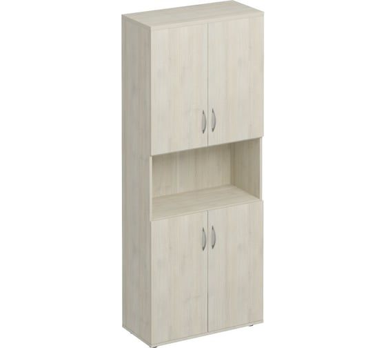 Комфорт Шкаф для документов закрытый Юнитекс 4-дверный с нишей 80_38_200, дуб шамони светлый К.374_ДШ