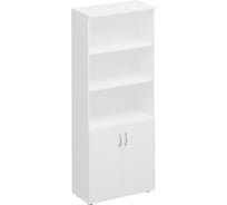 Шкаф для документовЮнитекс Комфорт полузакрытый 80_38_200, белый премиум К.371_БП