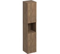 Шкаф для документов Юнитекс Комфорт узкий 2-дверный с нишей 40_38_200, дуб шамони темный К.384_ШТ