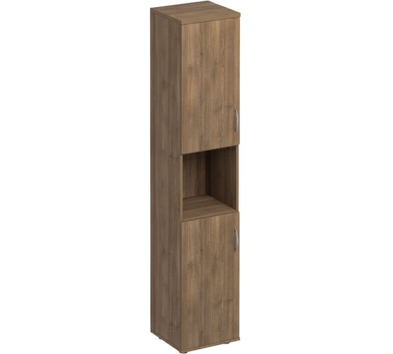 Шкаф для документов Юнитекс Комфорт узкий 2-дверный с нишей 40_38_200, дуб шамони темный К.384_ШТ