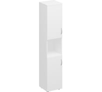 Шкаф для документов Юнитекс Комфорт узкий 2-дверный с нишей 40_38_200, белый премиум К.384_БП