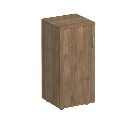 Шкаф для документов Юнитекс Комфорт низкий узкий закрытый 40_38_84, дуб шамони темный К.508_ШТ