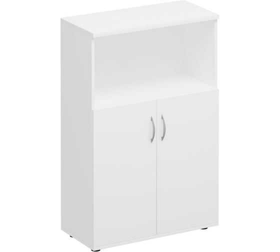 Шкаф для документов Юнитекс Комфорт полузакрытый 80_38_123, белый премиум К.363_БП
