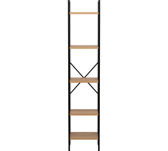 Стеллаж Leset Стилвуд 15 узкий, 5 полок, Черный/Дуб крафт золотой 3001-1256