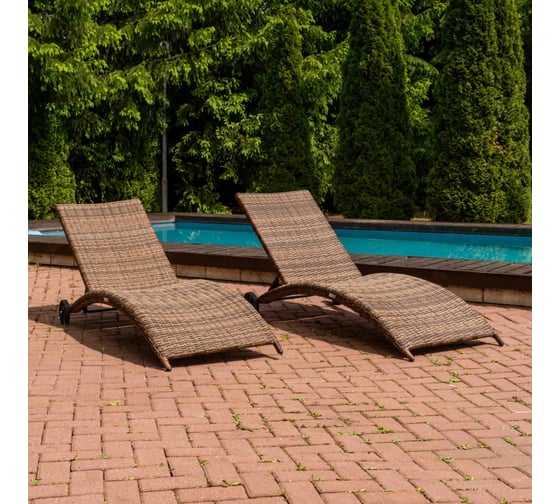 Комплект шезлонгов AGATA без матраса в коричневом цвете Royal Family 888-2-61