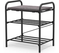 Банкетка 2 Nika Б2-Л ясень черный/черный Б2-Л/Ч