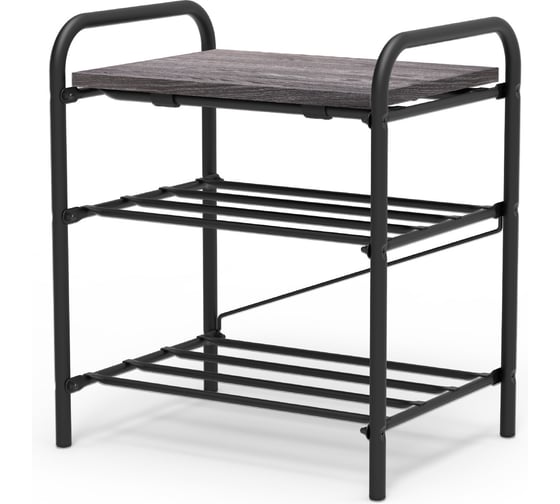 Банкетка 2 Nika Б2-Л ясень черный/черный Б2-Л/Ч