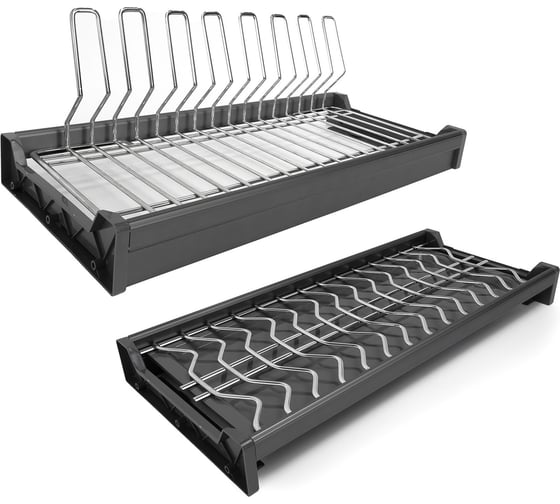 Сушка для посуды Mebax Chrome, распашной фасад, 900 мм, темно-серый 48269000 00-00003507