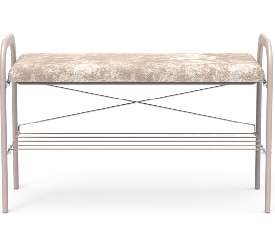 Этажерка с мягким сиденьем Nika Люкс латте/бежевый металлик ЭТЛ6-ПР/БЖ