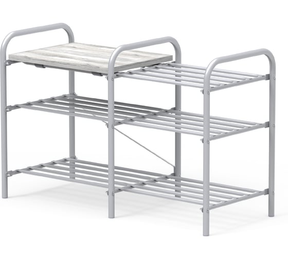 Этажерка Люкс Nika ЭТЛ4-Л дуб шавиниган/матовый серый ЭТЛ4-Л/ДШВ