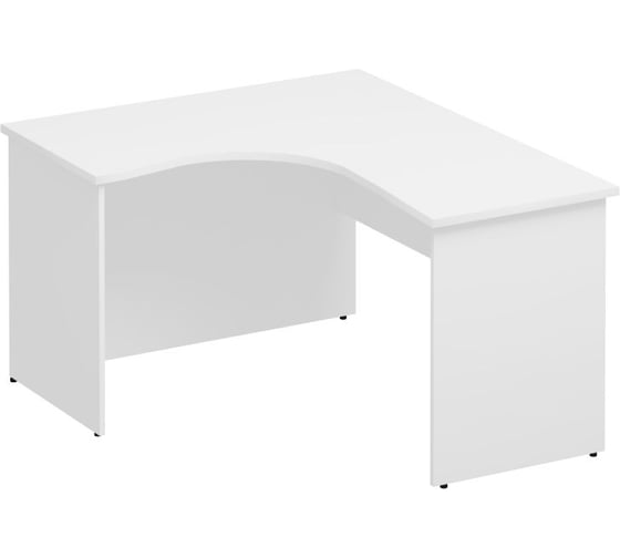 Стол эргономичный Юнитекс Комфорт левый, 140х120х75, белый премиум К.134 БП