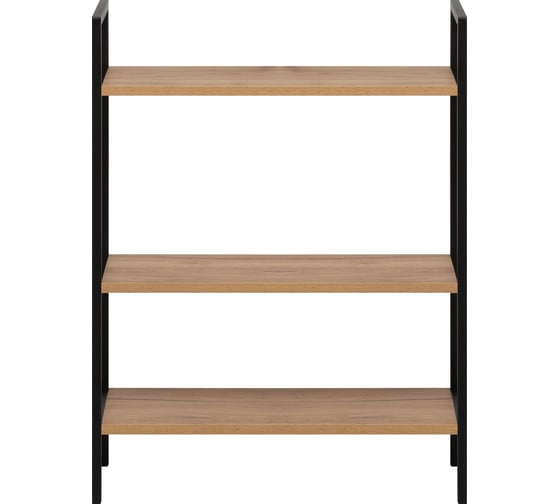 Стеллаж Leset Стилвуд 23 широкий, 3 полки, Черный/Дуб крафт золотой 3001-1264
