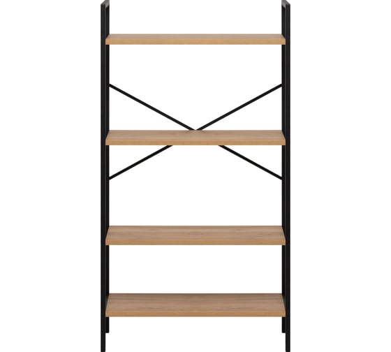 Стеллаж Leset Стилвуд 24 широкий, 4 полки, Черный/Дуб крафт золотой 3001-1268