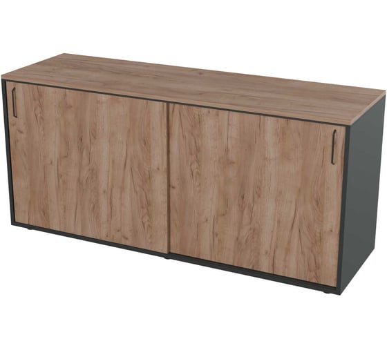 Тумба-купе низкая Альянс мебель ТКН-16.4 1600х400х750 Дуб крафт табачный