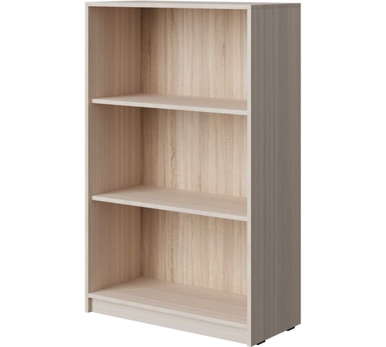 Стеллаж широкий средний Альянс мебель АЛЬТЕРНАТИВА 770х370х1220 Ясень шимо светлый А-304