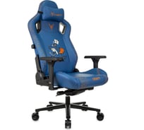 Кресло игровое Бюрократ Knight Craft Dragon синий экокожа крестов. металл 1978499