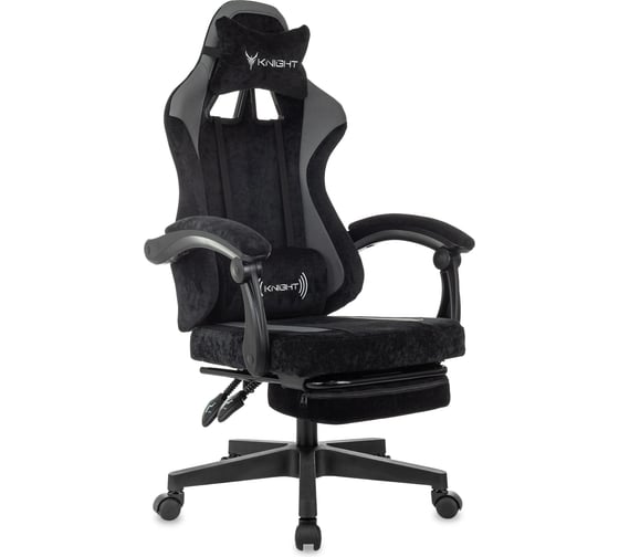 Кресло игровое Бюрократ Knight Custom/F черный/серый крестов. пластик подст.для ног 2072816