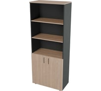 Шкаф для документов высокий Альянс мебель 2 дверцы Prego office 800х420х2000 ПОШВШ-1 Дуб экспрессив песочный/Антрацит