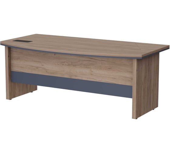 Стол руководителя радиусный Альянс мебель PREGO 2000х950х760 П.СР-20.9Р Дуб Крафт табачный / Антрацит