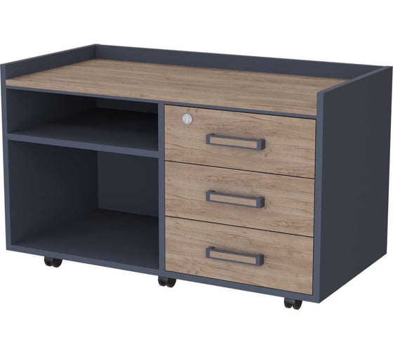 Тумба-греденция PREGO 1000х500х610 Альянс мебель П.ТГ-10.5 Дуб Крафт табачный / Антрацит