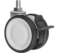 Колесо мебельное поворотное с тормозом Rmeist IUL 075 PJP3 D12 b9 75 мм стержень с резьбой М10 мм 1 шт RM00000002ВИ