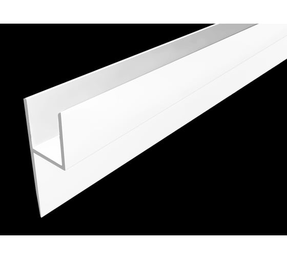 Плинтус алюминиевый KORNER Лира Ч-образный 6мм, белый матовый, 3.0 м АЧ011