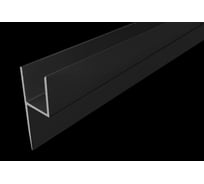 Плинтус алюминиевый KORNER Лира Ч-образный 6мм, черный матовый, 3.0 м АЧ012