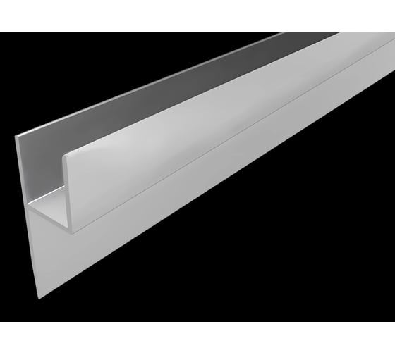 Плинтус KORNER алюминиевый Лира Ч-образный 6мм Алюминий 3,0 м АЧ001