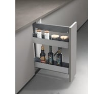 Бутылочница с боковым креплением Mebax Griza series, выдвижной фасад, 150 мм, серый, левая 31511500 00-00003529