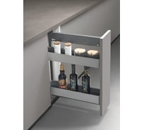 Бутылочница с боковым креплением Mebax Griza series, выдвижной фасад, 200 мм, серый, правая 32022000 00-00003532