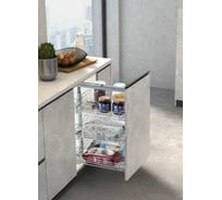 Выдвижная корзина с тремя полками Mebax Chrome, выдвижной фасад, 300 мм, хром 41313000 00-00003492