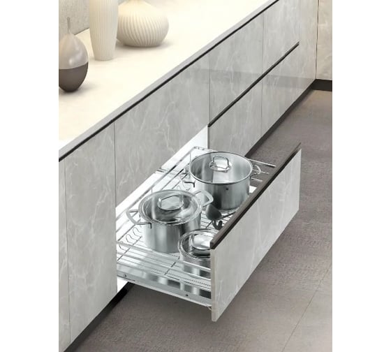 Корзина для габаритной посуды Mebax Chrome, выдвижной фасад, 900 мм, хром 47469000 00-00003491