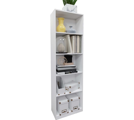 Стеллаж высокий Альянс мебель 500х250х1700, белый 853718