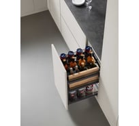 Многофункциональная корзина Mebax Premium Line, выдвижной фасад, 400 мм, серый 51604000 00-00003528