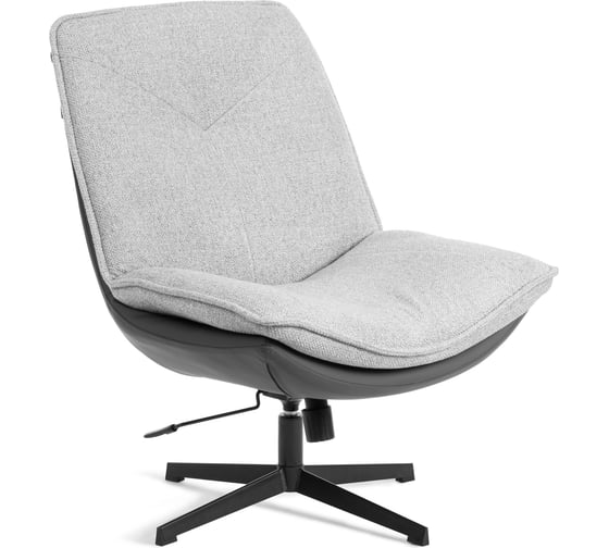 Кресло лаунж Tetchair Космо/Cosmo велюр/букле/экокожа, vt шейп серый/графит 25305