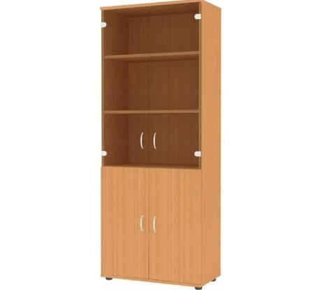 Шкаф закрытый со стеклом Комфорт-Питер арт. 2659, Эко Этюд, 908842, 402987, 402665, 400670, цвет 558 Бук Бавария / 550 Бук Бавария 2659.558.550