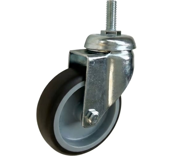 Колесо аппаратное СТЕЛЛА-ТЕХНИК для мебели, поворотное (75мм,60кг) серая немаркая резина,полипропилен 3806-75