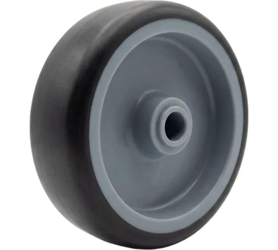 Колесо аппаратное СТЕЛЛА-ТЕХНИК для мебели, под ось, без опоры (75мм,60кг) серая немаркая резина, полипропилен 3800-75