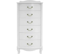 Узкий комод Мебелик Джульетта 6 ящиков, молочный дуб 5779