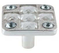 Мебельная ручка-кнопка SOLLER 873к серебро/стразы Ж1350