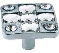 Мебельная ручка-кнопка SOLLER 873к хром/стразы Ж1347