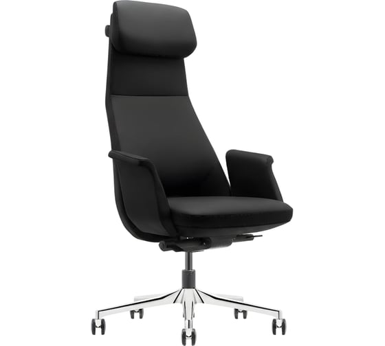 Кресло HAWASAN PREMIUM EX-840 STELLAR, синхромеханизм, алюминий, экокожа, черное 533241